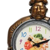 Часы настенные интерьерные &laquo;Шеф&raquo;, серия: Кухня, бесшумные, плавный ход, 29.5&times;23 см, d=16.5 см, медные, серебристые