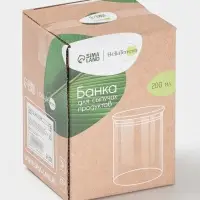 Банка для сыпучих продуктов BellaTenero &laquo;Эко&raquo;, 200 мл, 6.5&times;8.5 см, с бамбуковой крышкой, стекло, прозрачная