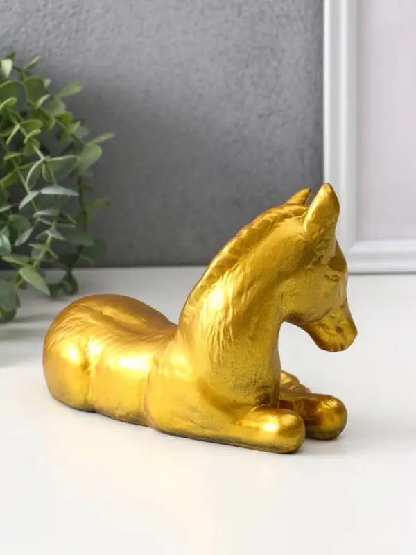 Фигура «Лошадь» 12.5×20×10 см, позолота
