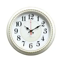 Часы настенные классические, бесшумные, плавный ход, d=28.5 см, белые, от батарейки 1&times;АА