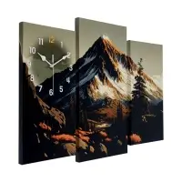 Часы-картина настенные, модульные &laquo;Горы&raquo;, бесшумные, 58&times;78 см, триптих
