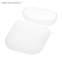 Чехол Luazon для футляра AirPods 1/2, мат. верха: силикон, 56х24х47 мм, люминесцентный белый