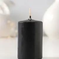 Свеча - цилиндр 4&times;6 см, 59 г, 6 ч, чёрный