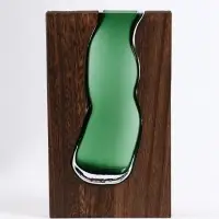 Ваза для цветов &laquo;Сэтернино&raquo;, 24&times;14.5 см, стекло, коричнево-зелёная