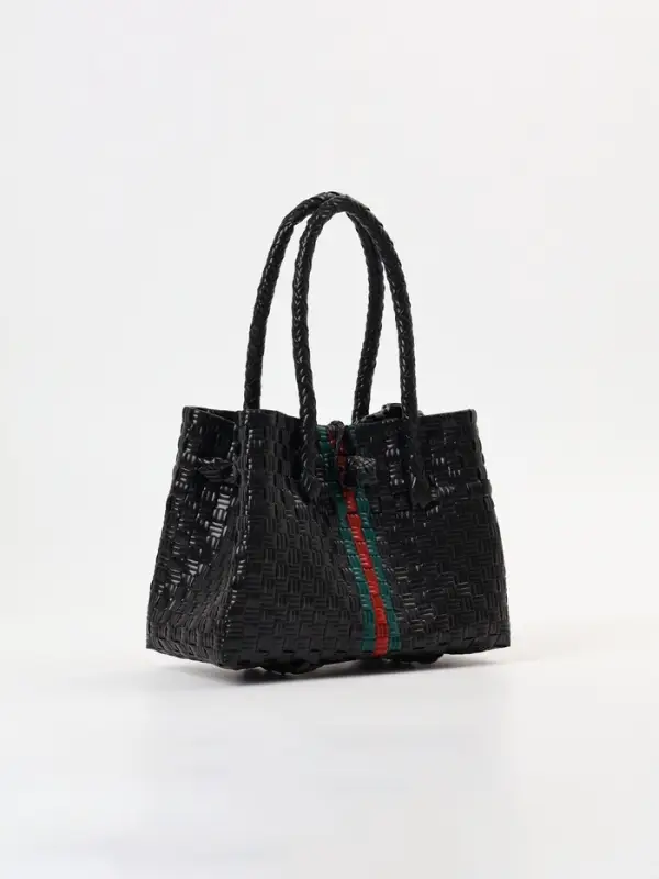 Сумка плетёная пластиковая, 23&times;11&times;30 см, чёрная