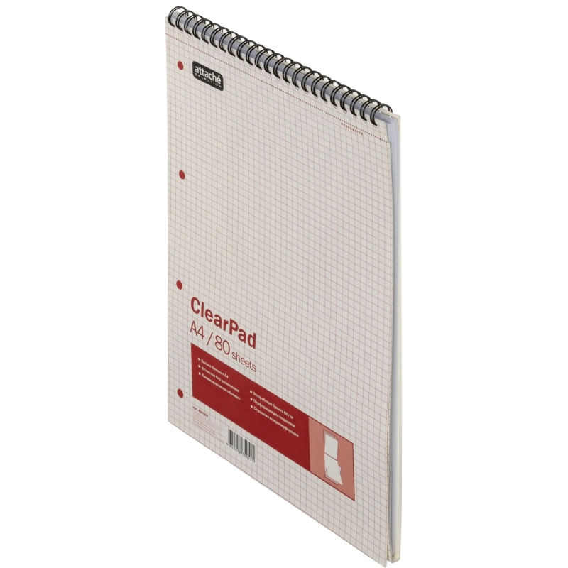 Блокнот 80л,без/лин,А4,Clear Pad,белый 60г/м