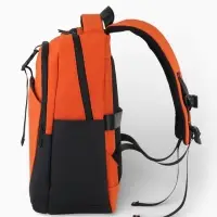 Рюкзак, 27*13*38,5 см, 2 отд 3н/карм, Комби, Водонепрон. дно, оранж/черн