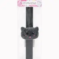 Игольница на браслете &laquo;Кошка&raquo;, 23&times;6.5 см, серая