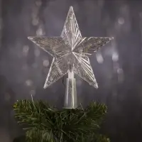 Светодиодная верхушка на ёлку &laquo;Звезда прозрачная&raquo;, 15 см, 10 LED, 220 В, свечение RG/RB