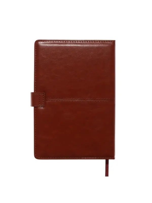 Ежедневник недатированный формат А5, с хлястиком, 128л, линия, пвх, Красный