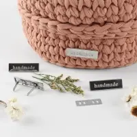 Декоративные элементы на прокол &laquo;Hand made&raquo;, 3.5&times;1 см, 10 шт., цвет серебряный