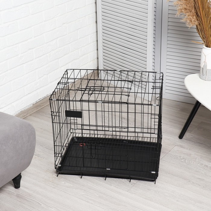 Клетка для собак 61 х 42 х 50 см, чёрная