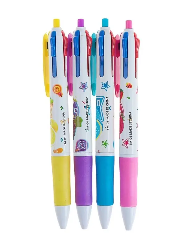 Ручка шариковая многоцветная Calligrata, автоматическая, 4 цвета, с рисунком, МИКС Ручка шариковая многоцветная Calligrata, автоматическая, 4 цвета, с рисунком, МИКС