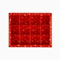Коробка под 12 конфет с ячейками &laquo;Новогодние сюжеты&raquo;, 14.5&times;18.5&times;3 см