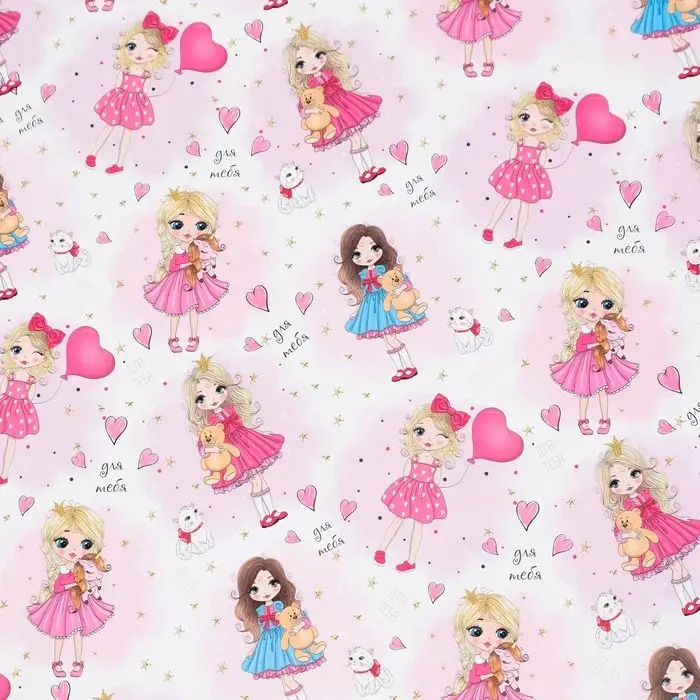 Бумага упаковочная, глянцевая Princess, 60×90 см