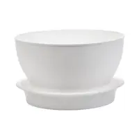 Горшок для цветов с поддоном 0,8 л d14 см h8 см "Фиалочка" белый