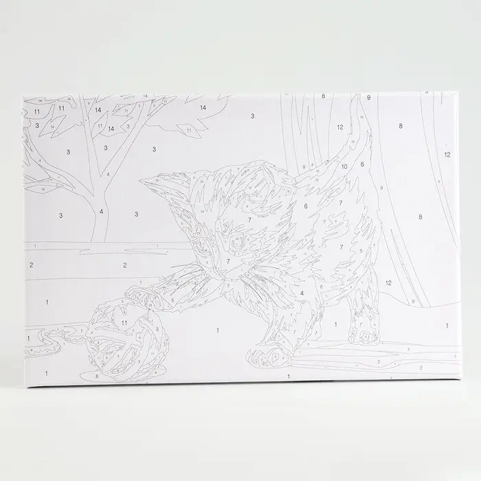 Картина по номерам на холсте с подрамником &laquo;Котёнок с клубком&raquo;, 30&times;20 см