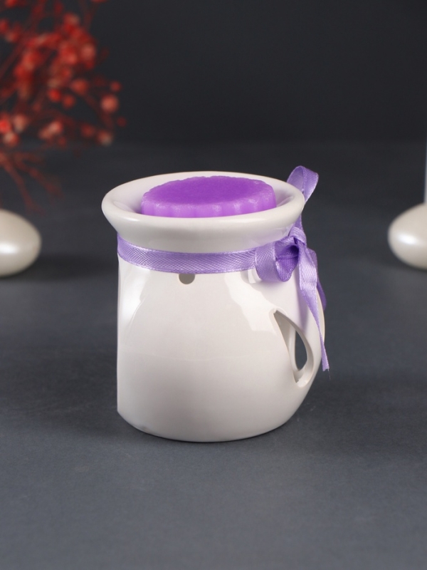 Набор: аромалампа для эфирных масел, мелтсы из воска ароматические «Лаванда», сиреневая, 6.5×6.2×7.5 см Набор: аромалампа для эфирных масел, мелтсы из воска ароматические «Лаванда», сиреневая, 6.5×6.2×7.5 см