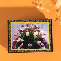 Шкатулка для украшений &laquo;Тюльпаны&raquo;, 8&times;10 см, лаковая миниатюра