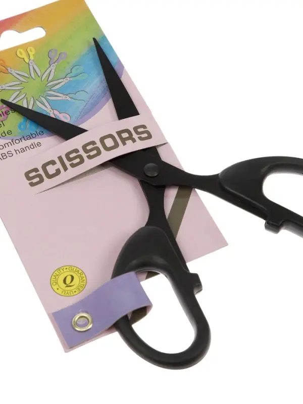 Ножницы канцелярские 14см, черные, длина лезвия 8,7см