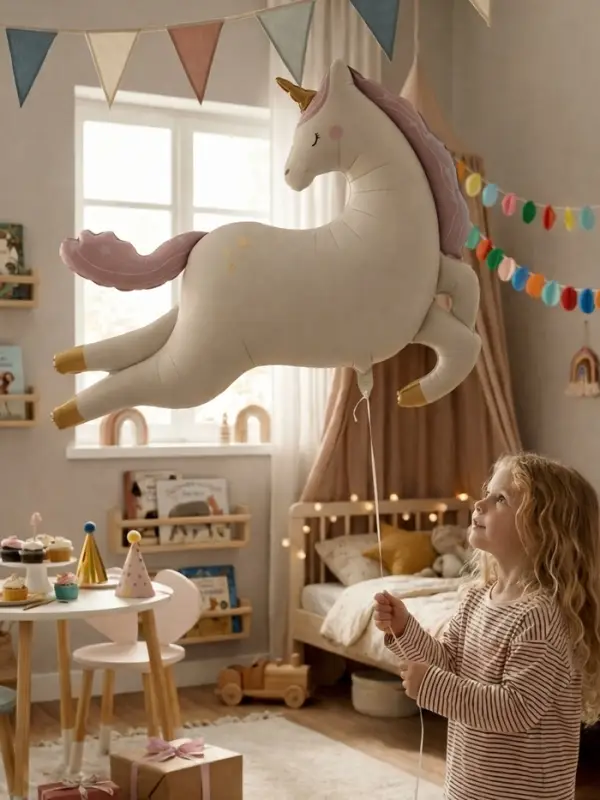 Воздушный шар фольгированный 45" "Нежный единорог"