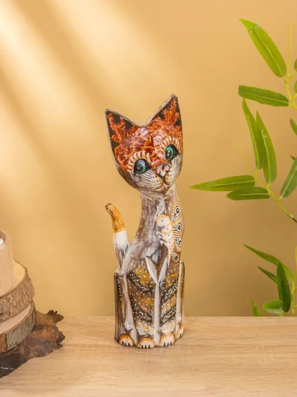 Сувенир «Кошка в ошейнике», 10×4×30 см, дерево, МИКС