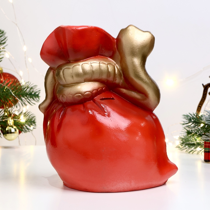 Копилка Копилка "Змея 2025 на мешочке" золотая, 23х16см