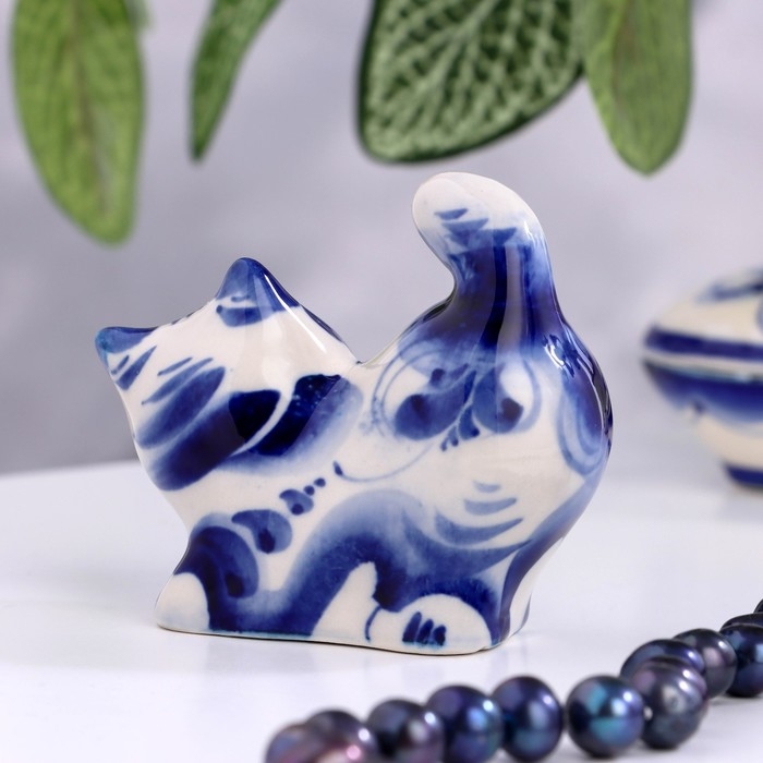 Сувенир «Кот Васька», 7 см, гжель Сувенир «Кот Васька», 7 см, гжель