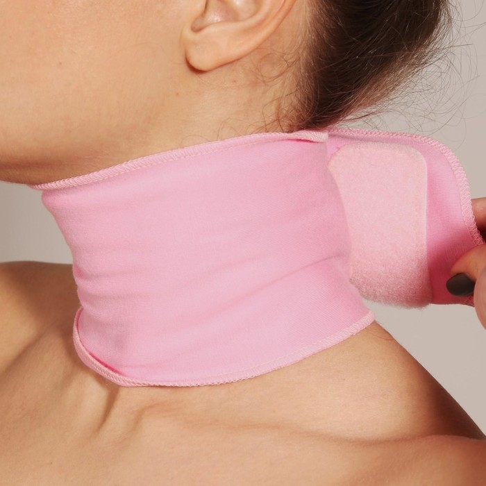 Гелевая SPA-маска для шеи, многоразовая, на липучке, 46 x 10 см, цвет розовый Гелевая SPA-маска для шеи, многоразовая, на липучке, 46 x 10 см, цвет розовый