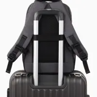 Рюкзак, 27*14*38,5 см, 2 отд 3н/карм, Комби, Водонепрон. дно, серый/черн