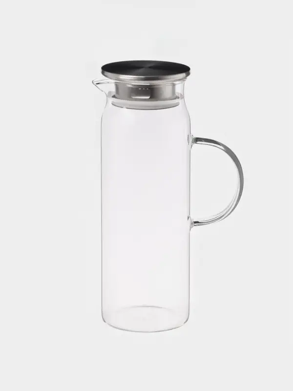 Кувшин для воды Magistro &laquo;Богема&raquo;, 1.7 л, 10&times;27.5 см, с металлической крышкой, стекло, прозрачный, серебристая крышка
