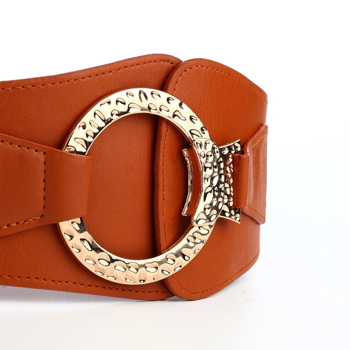 Ремень женский, ширина 10 см, пряжка золото, цвет рыжий Ремень женский, ширина 10 см, пряжка золото, цвет рыжий