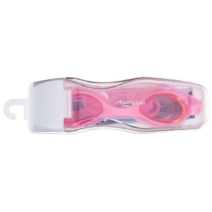 Очки для плавания ONLYTOP, беруши, цвет светло-розовый Очки для плавания ONLYTOP, беруши, цвет светло-розовый
