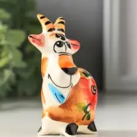 Фигурка фарфор &laquo;Козлик Паша&raquo;, 8.5 см, гжель, цветная, МИКС