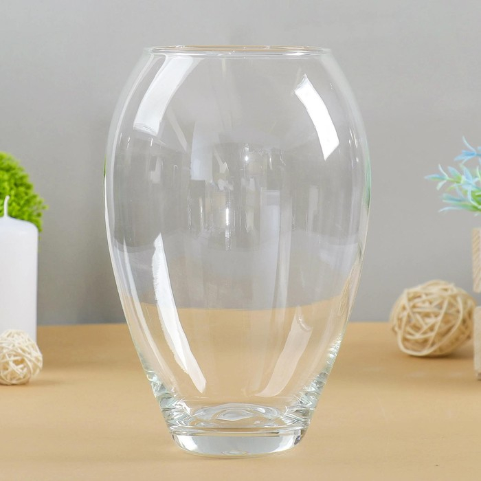 Ваза "Клавдия" средняя d-9см  20х12см, 1,6л прозрачная