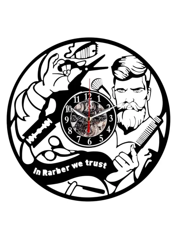 Часы настенные интерьерные &laquo;Барбершоп&raquo;, бесшумные, плавный ход, 30&times;30 см, от батарейки 1&times;АА