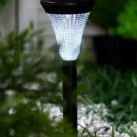 Садовый светильник &laquo;Рифлёный конус&raquo;, уличный, на солнечной батарее, 1 LED, свечение белое