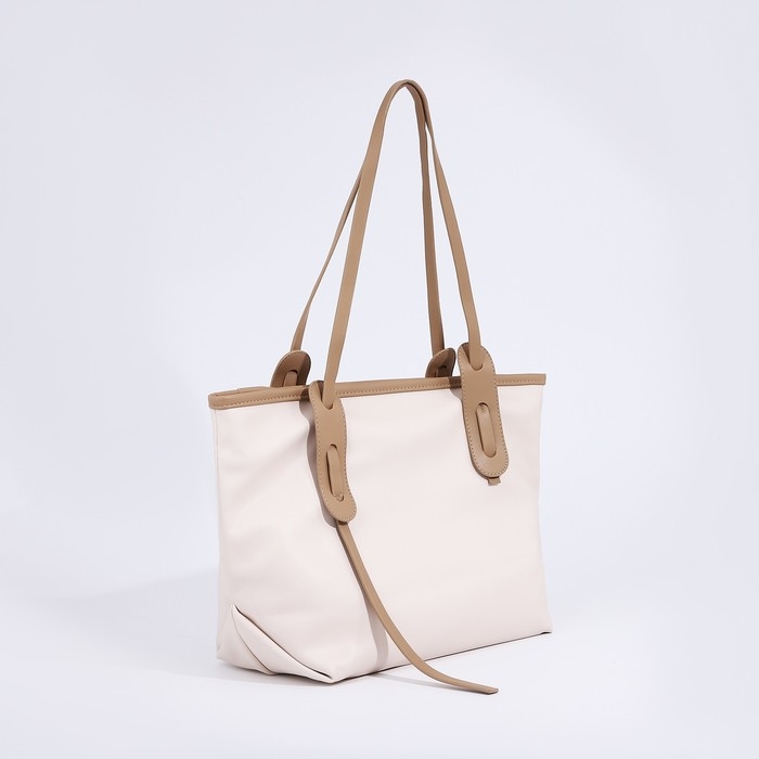 Сумка-шопер женская на молнии, цвет белый