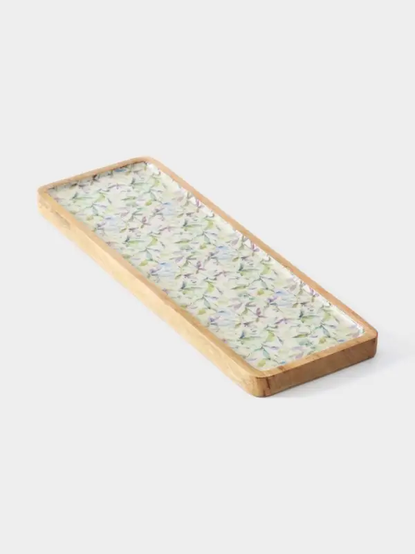 Блюдо прямоугольное &laquo;Оттенки сирени&raquo;, 41&times;15 см, дерево манго