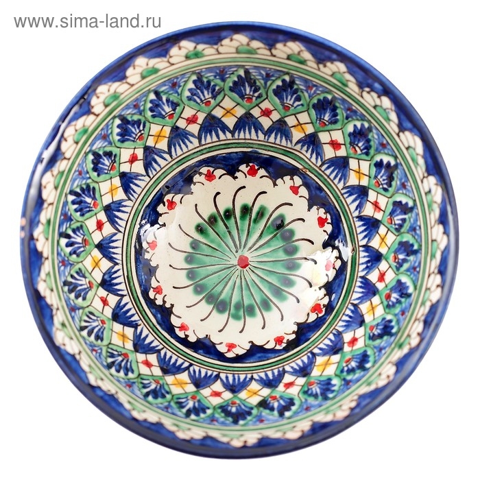 Коса Риштанская Керамика  Коса Риштанская Керамика "Цветы" 15 см, малая, синяя