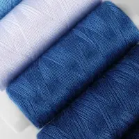 Нитки, 40/2, 200 м, набор 5 шт., синие