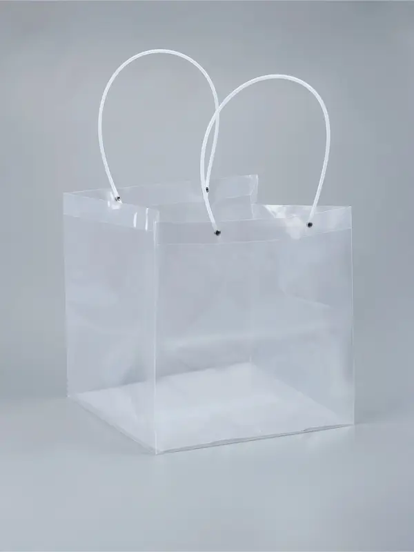 Пакет подарочный с квадратным дном, прозрачный, 31&times;30&times;31 см
