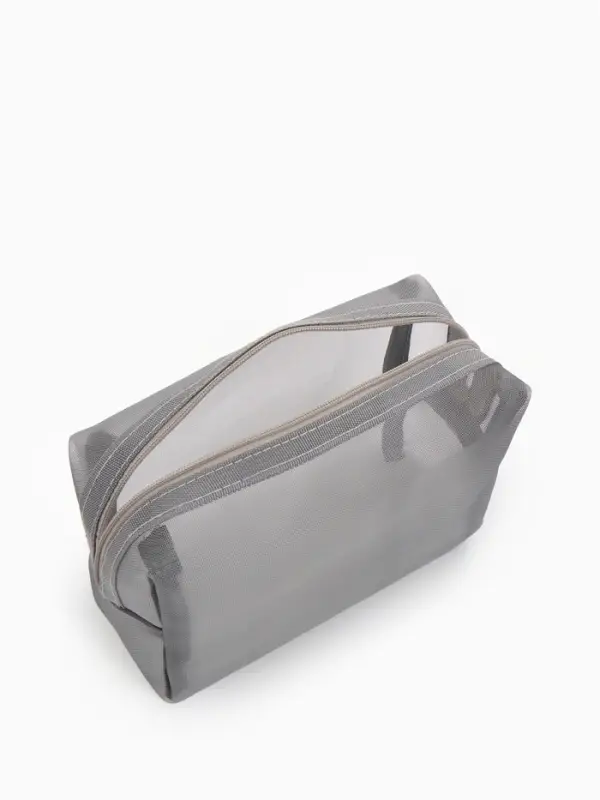 Косметичка дор Сетка 18*7,5*10, отд на молнии, серый Косметичка дор Сетка 18*7,5*10, отд на молнии, серый