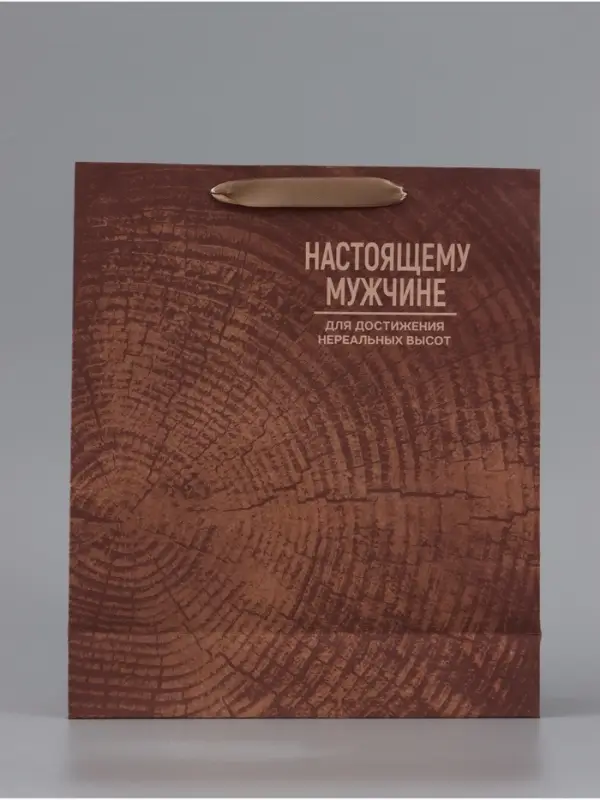 Пакет подарочный крафтовый, упаковка, &laquo;Нереальных высот&raquo;, M 25.5&times;30&times;9 см