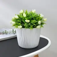 Кашпо для цветов со вставкой «Волна», 2 л, d=16 см, h=13,5 см, цвет белый Кашпо для цветов со вставкой «Волна», 2 л, d=16 см, h=13,5 см, цвет белый