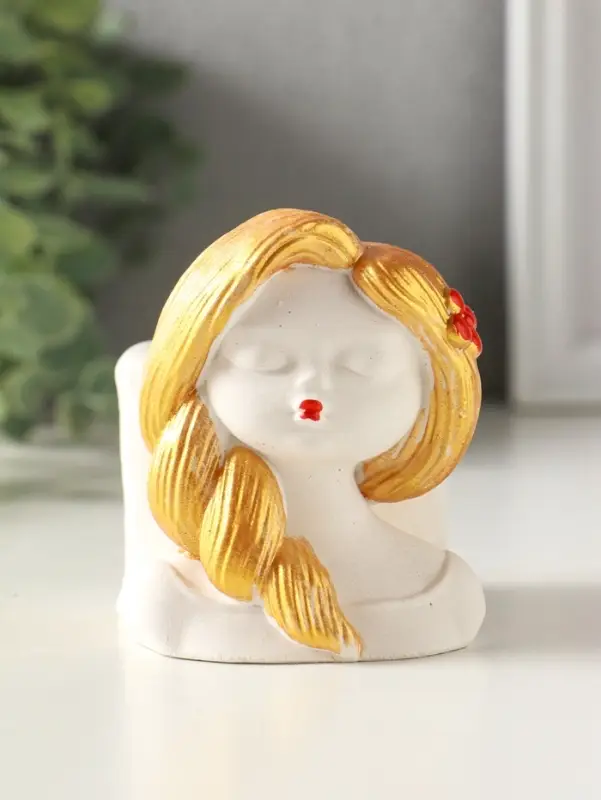 Подставка для мелочей "Русская красавица" 8х8х6 см, гипс