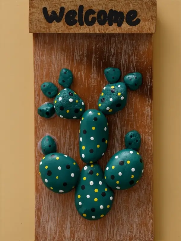 Панно «Кактус», 20×3×10.5 см, дерево албезия