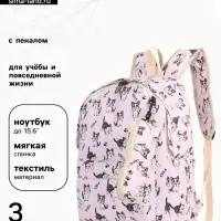 Рюкзак школьный &laquo;Котик&raquo;, с пеналом, 29&times;12&times;41 см, розовый