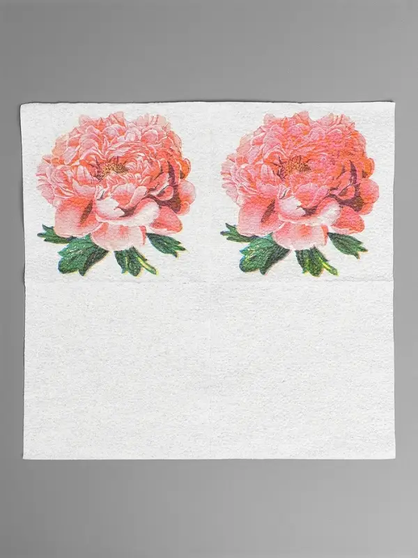 Салфетки бумажные Гармония цвета многоцветие Салфетки бумажные Гармония цвета многоцветие "Пион розовый", 24*24 см 50 листов