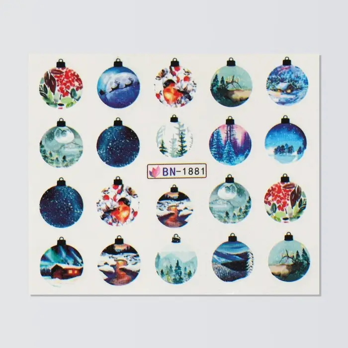 Слайдеры для ногтей «Ёлочные шары», разноцветные Слайдеры для ногтей «Ёлочные шары», разноцветные